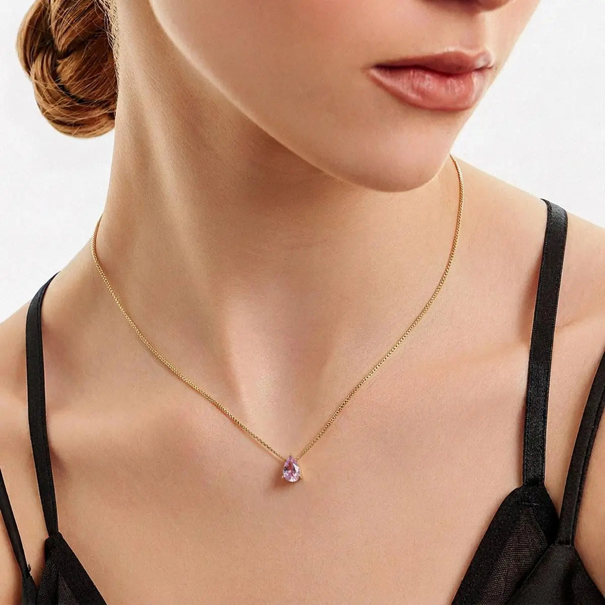 February Birthstone Amethyst Crystal Necklace