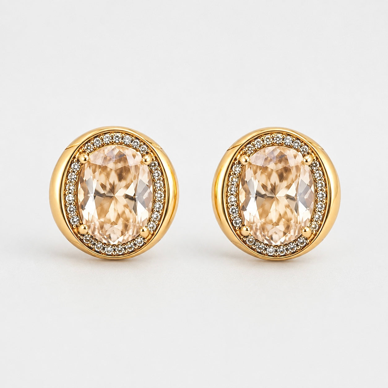 Crystal round earrings