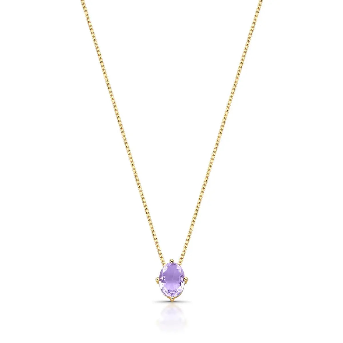 February Birthstone Amethyst Crystal Necklace
