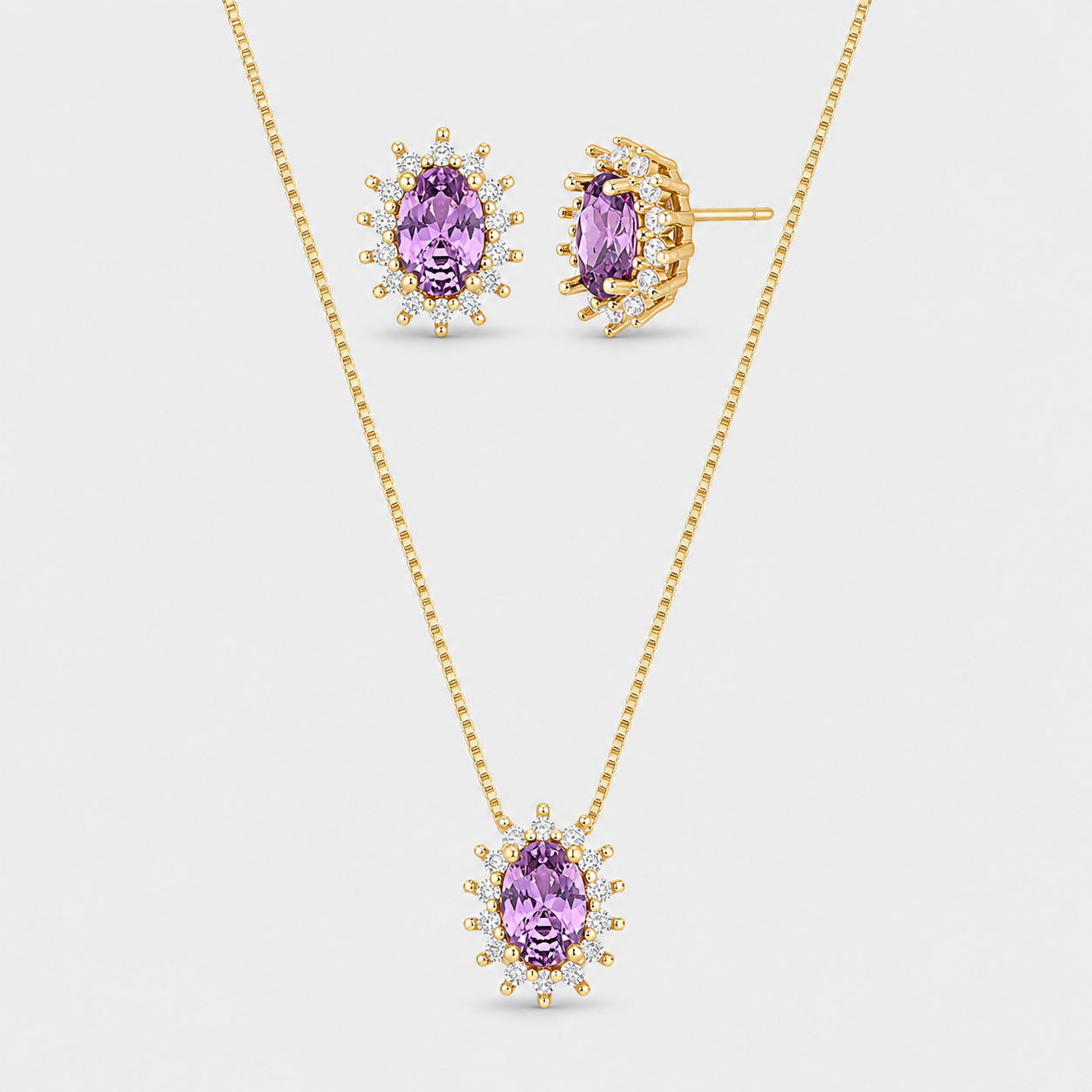 February Birthstone Amethyst Jewellery Set