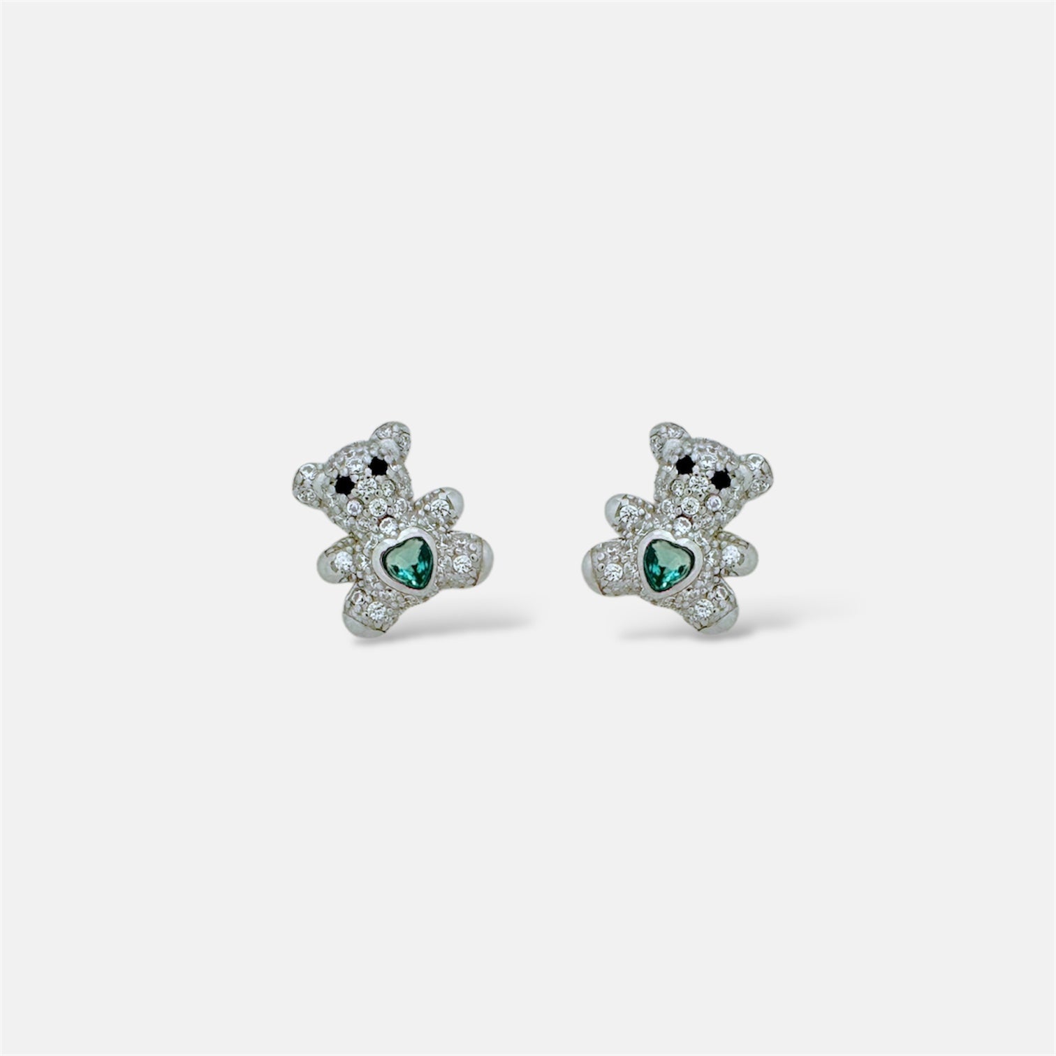 Bear Zirconia Stud Earrings