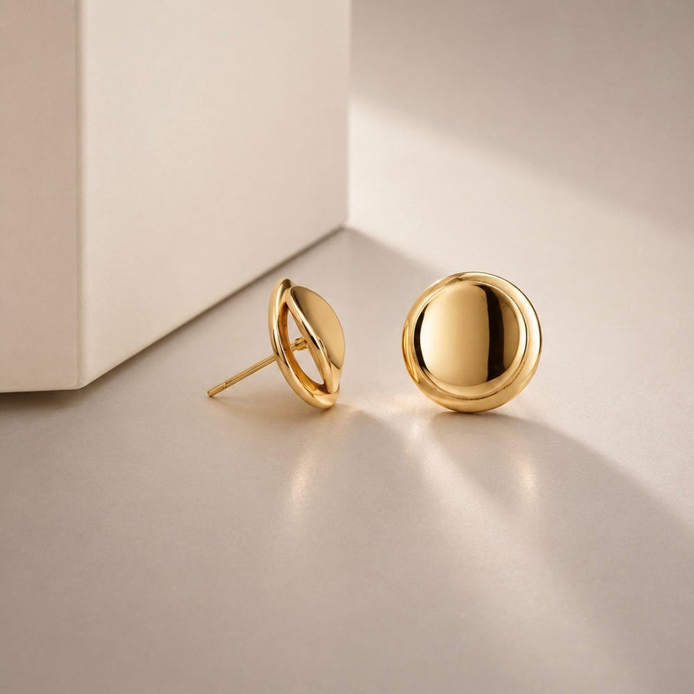 Gold Plated Minimal Stud Earrings