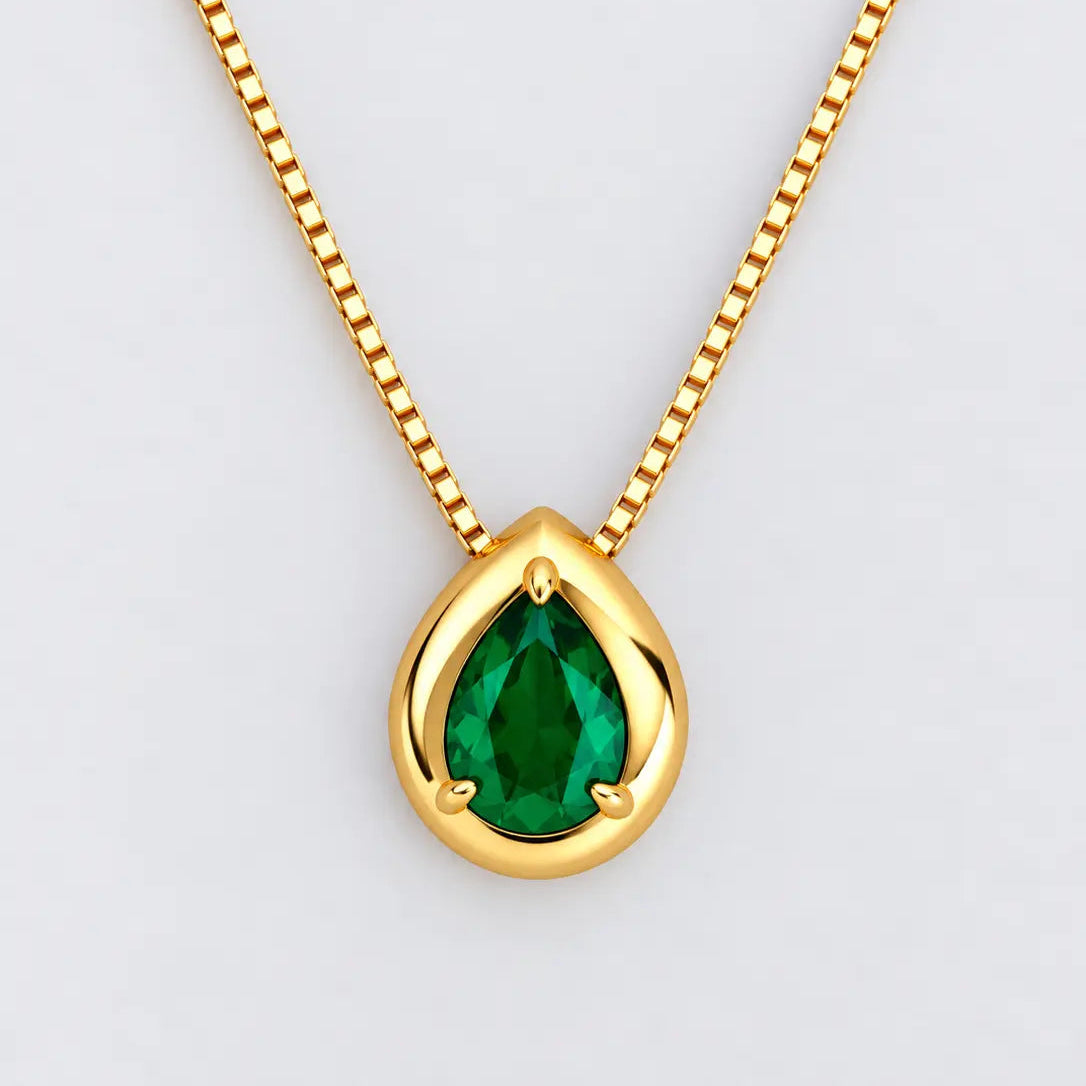 Gold May Birthstone Necklace