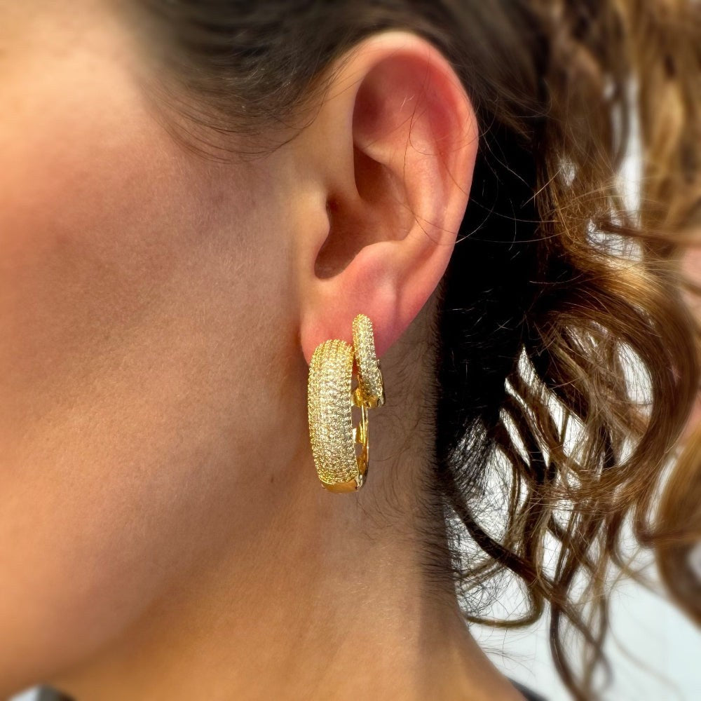 Cubic Zirconia Hoop Earrings