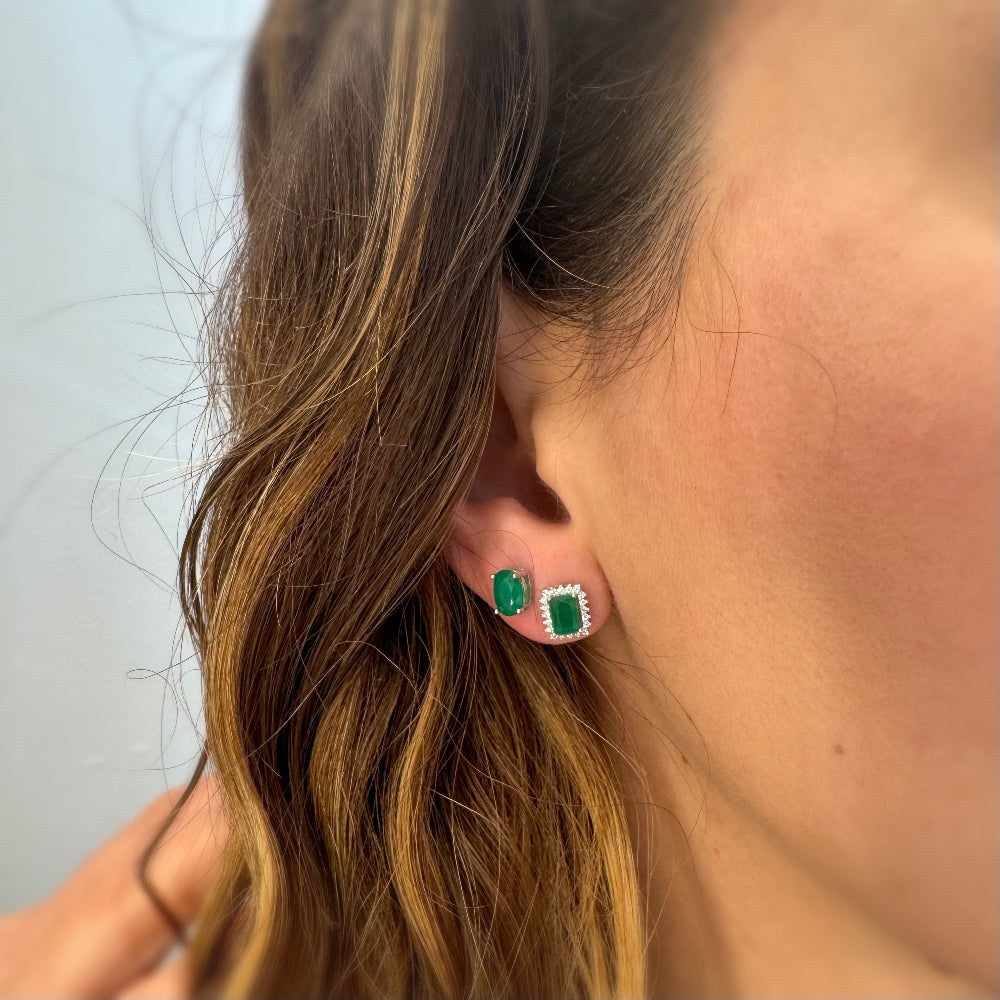 Emerald Zirconia Stud Earrings