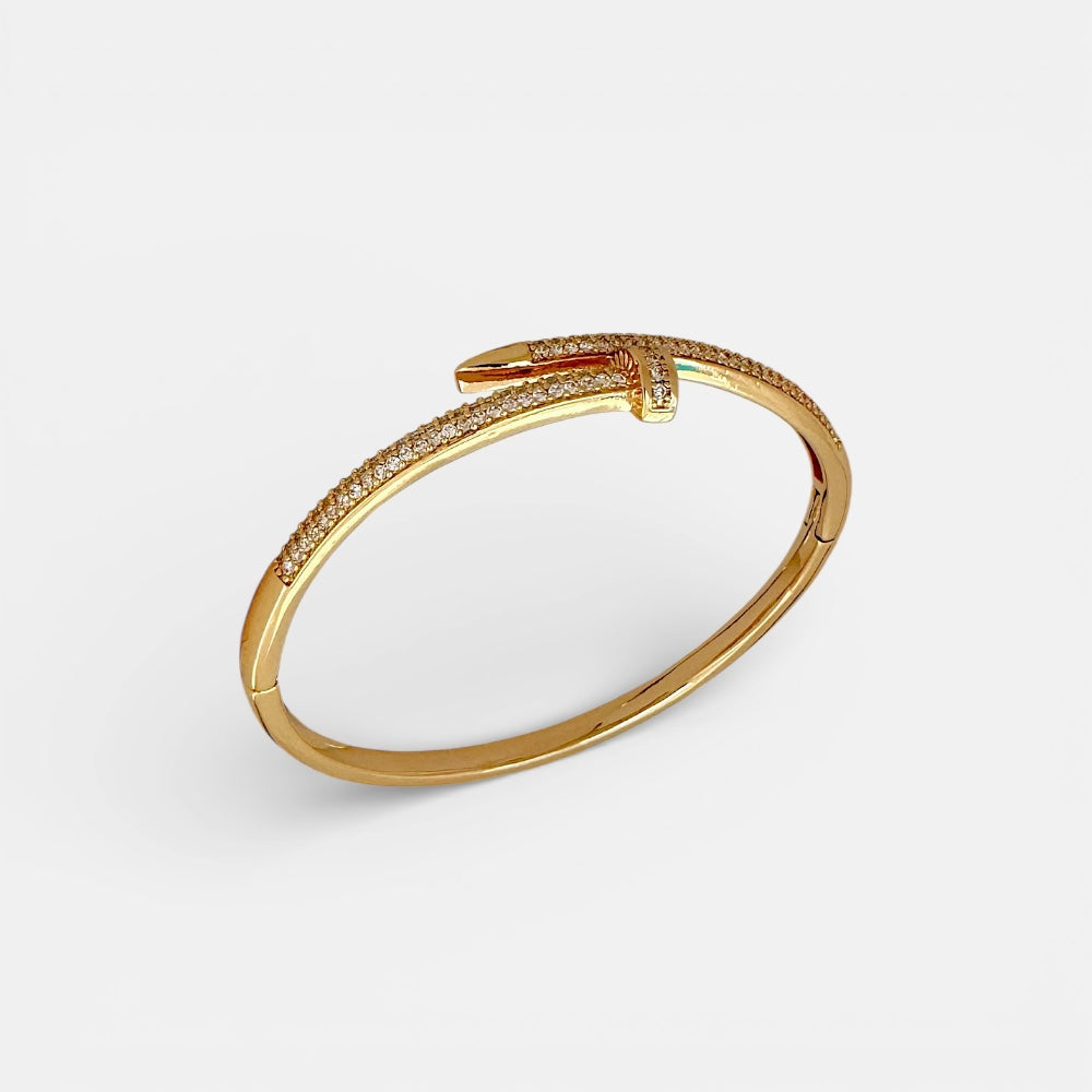 Gold Plated Cubic Zirconia Bangle