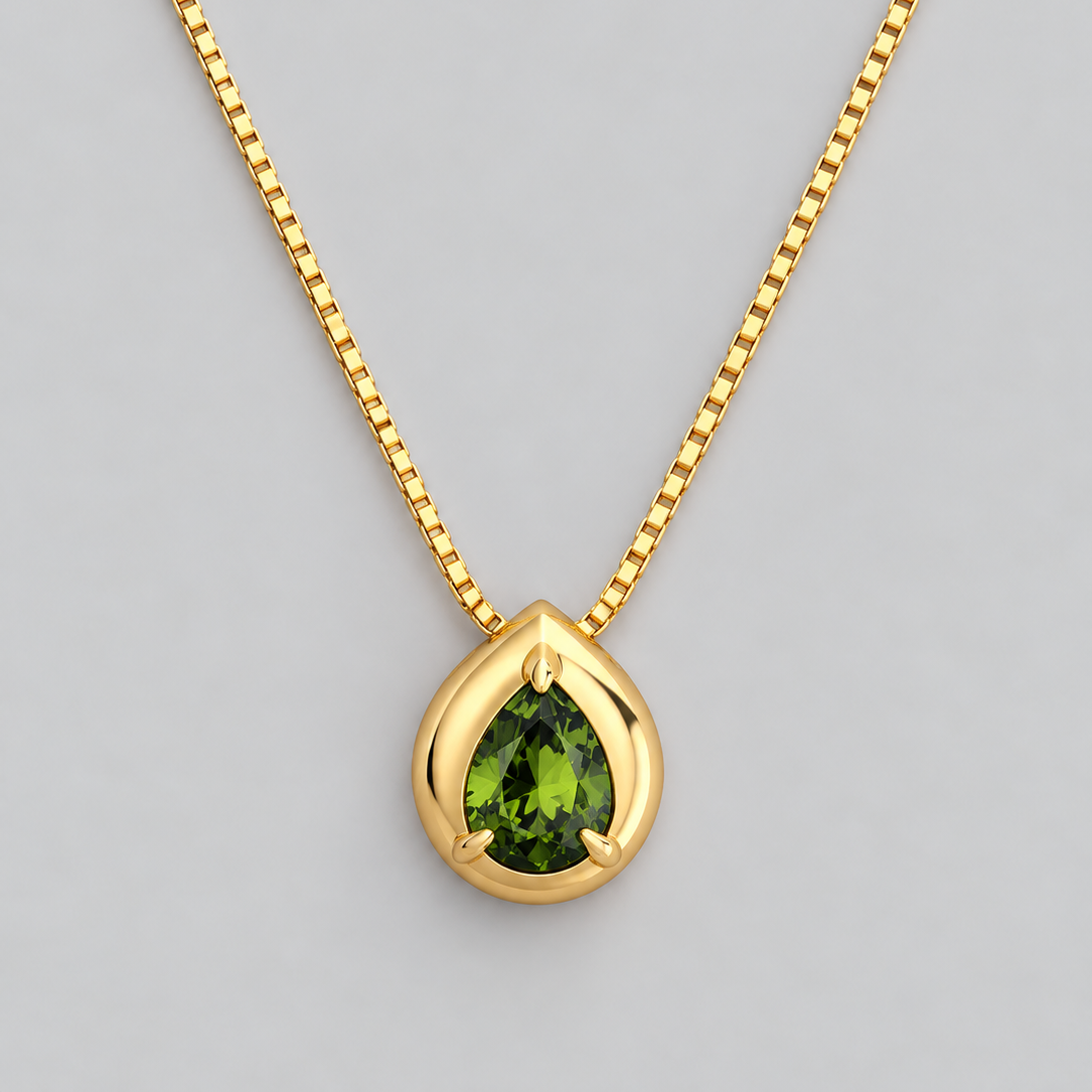 Gold August Birthstone Necklace