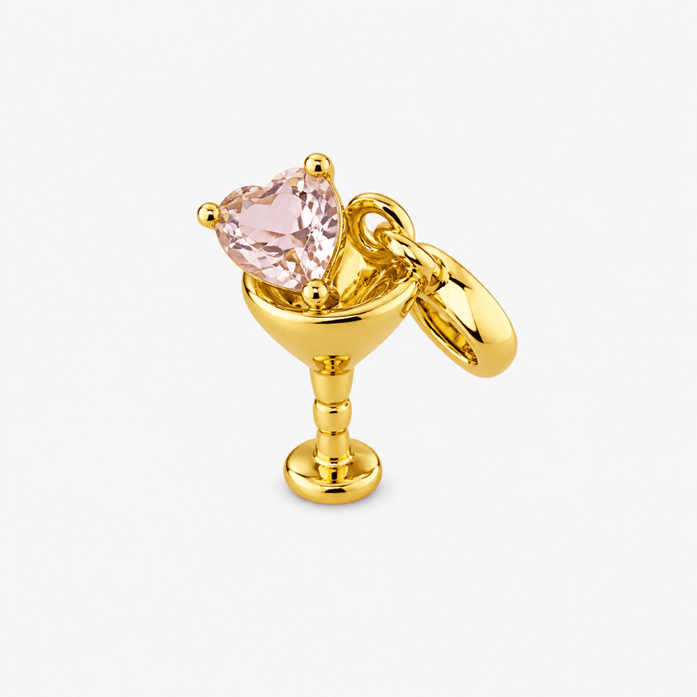Gold plated cocktail charm jewellery detail