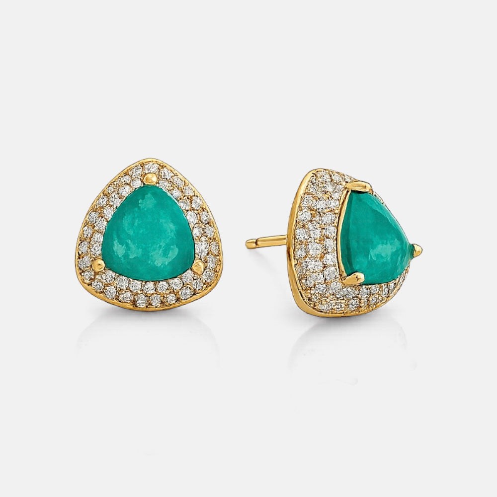 Gold plated jewellery set with tourmaline