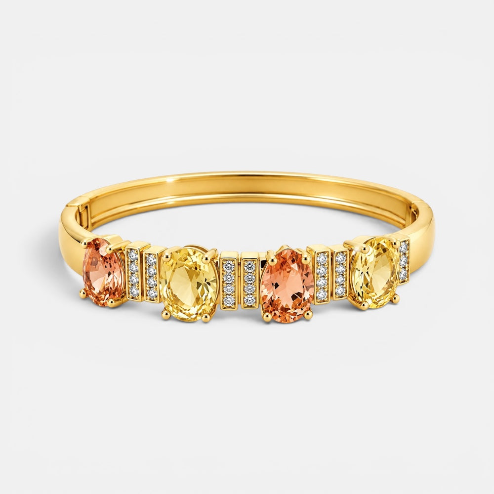 Gold plated multicolour bangle jewellery detail