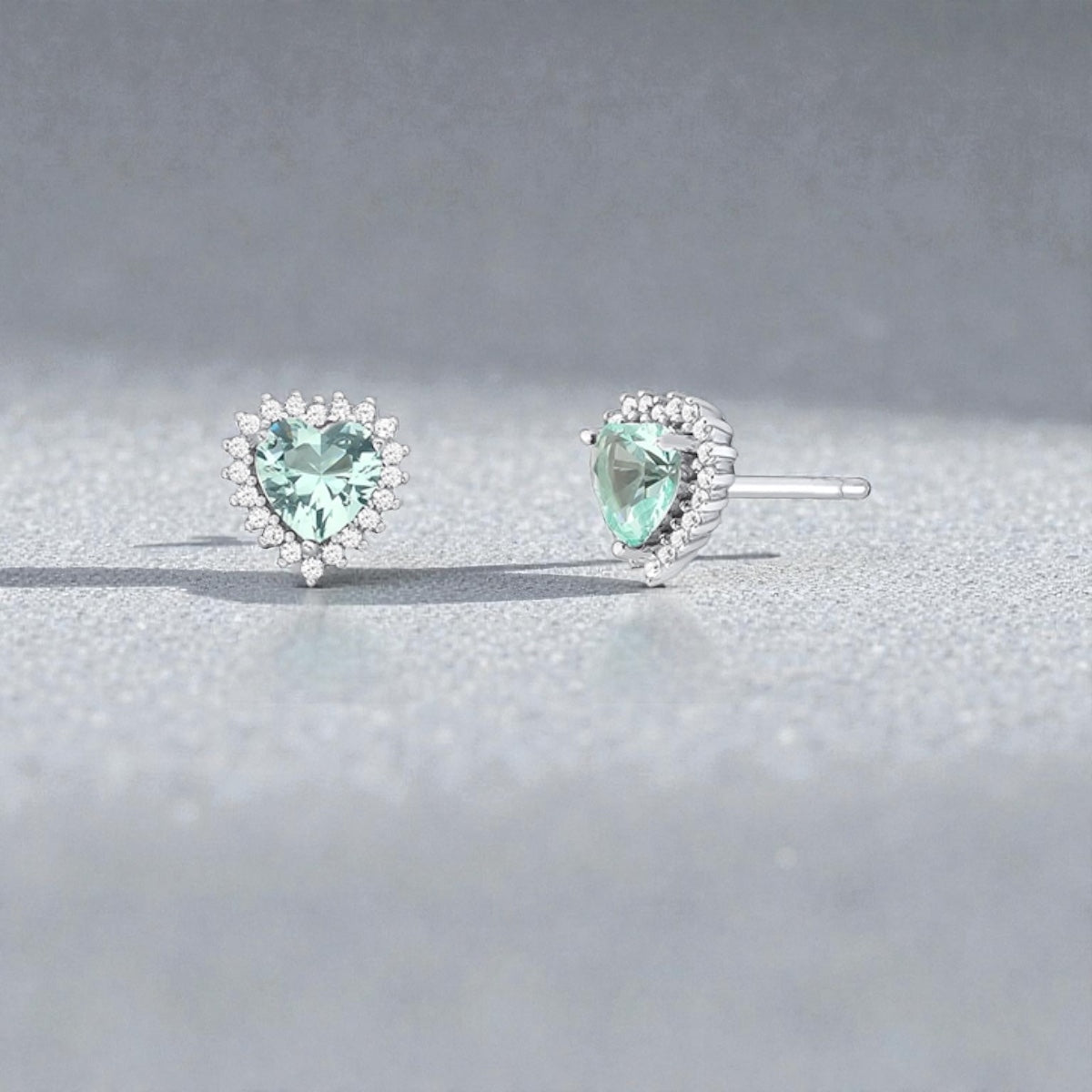Heart Cubic Zirconia Stud Earrings Set