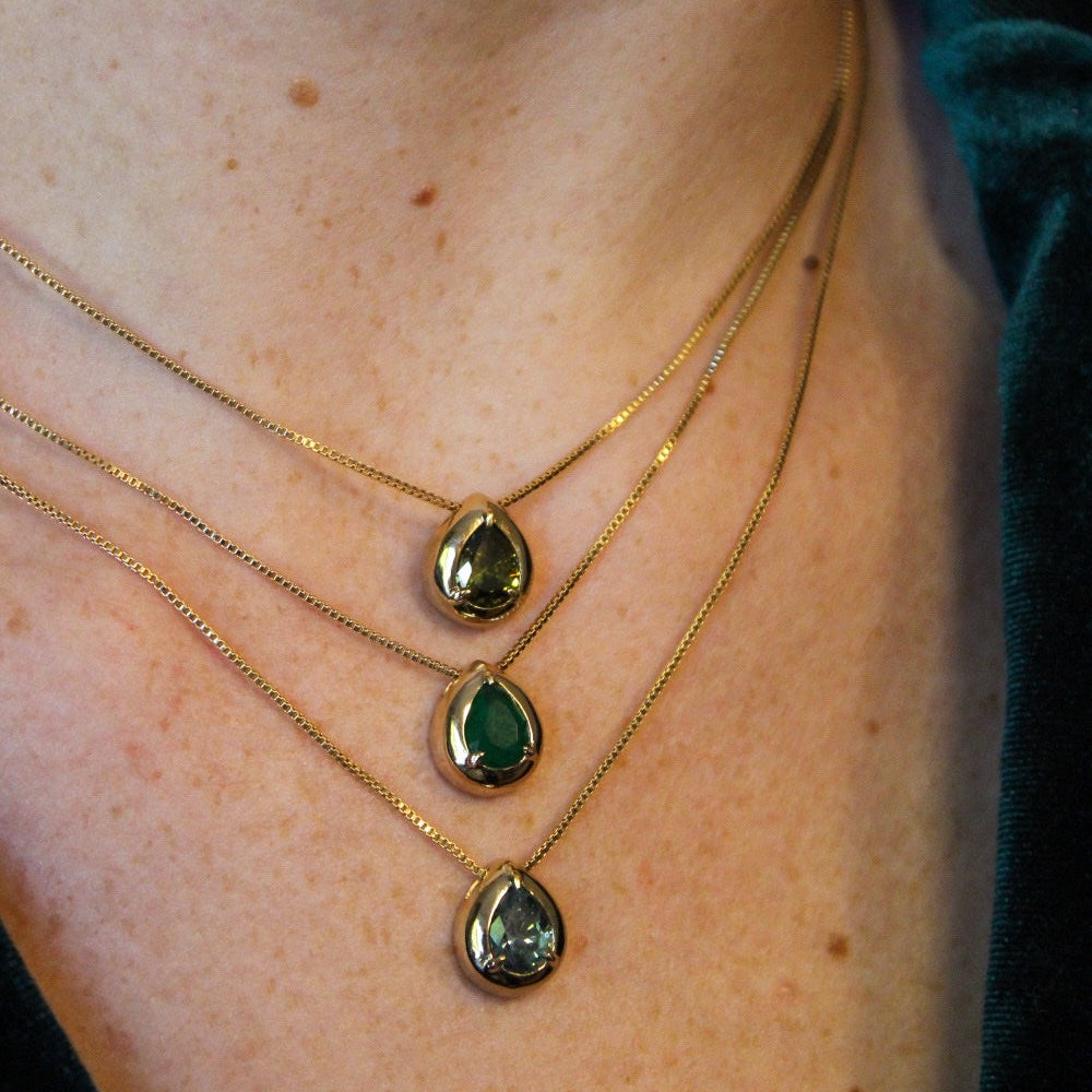 Gold birthstones necklace