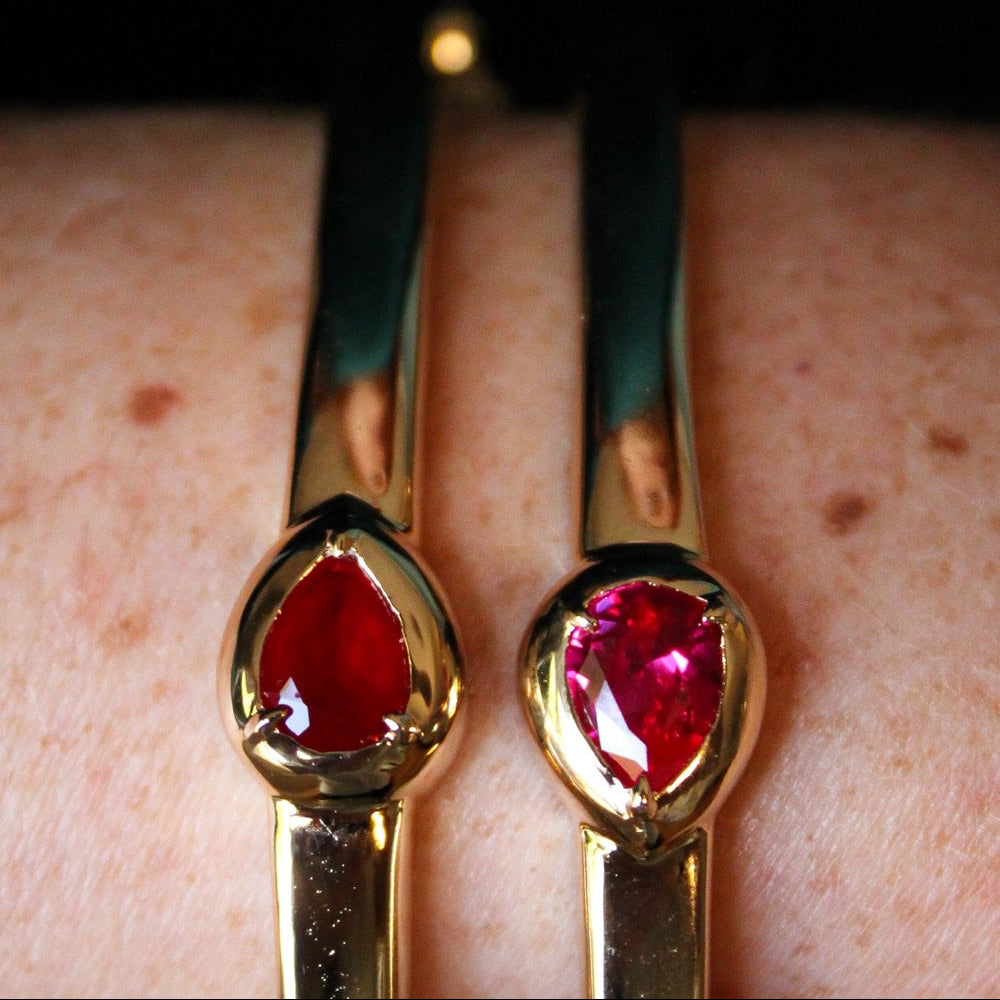 Gold July Birthstone Bangle