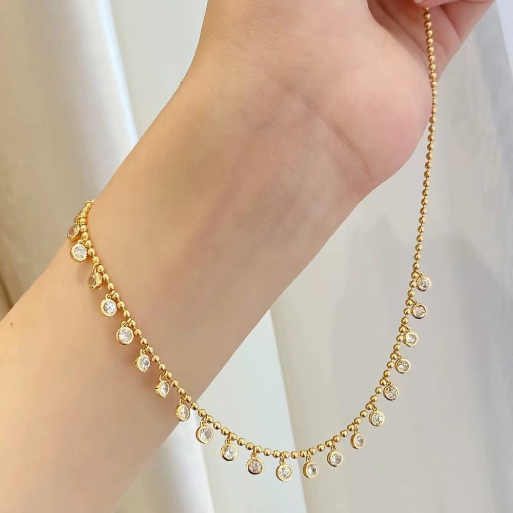 Dangling Zirconia Pendants Necklace