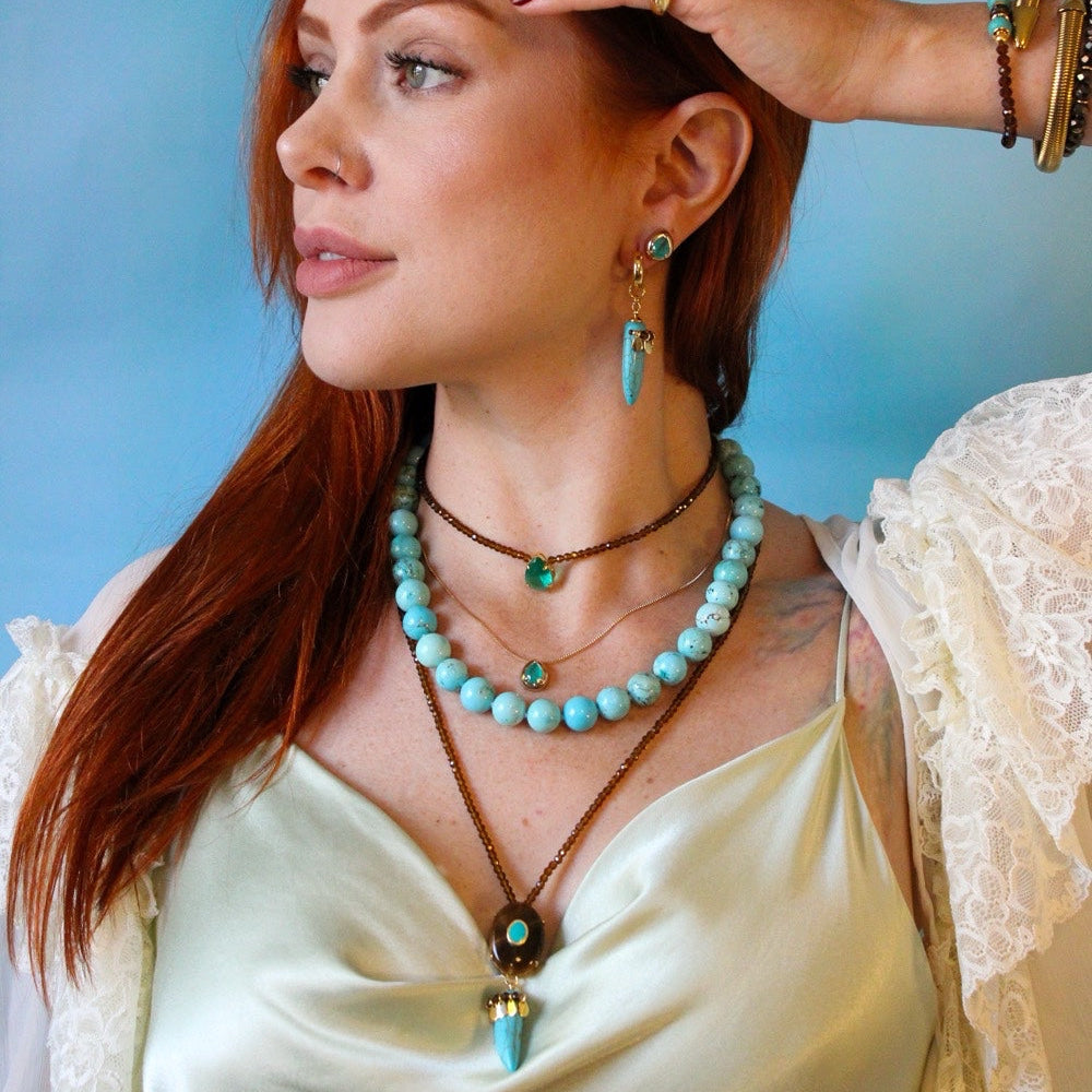 Blue Jade & Turquoise Pendant Necklace