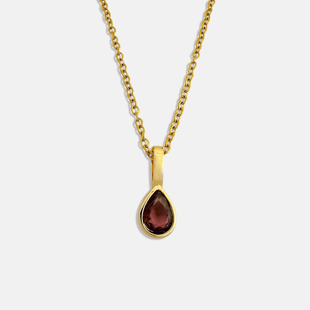 August birthstone chain necklace