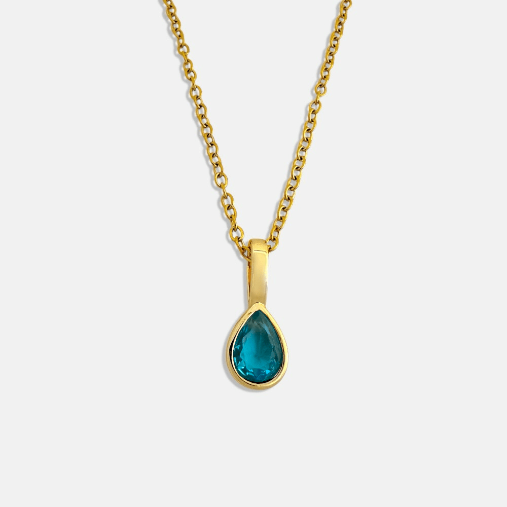 August birthstone chain necklace
