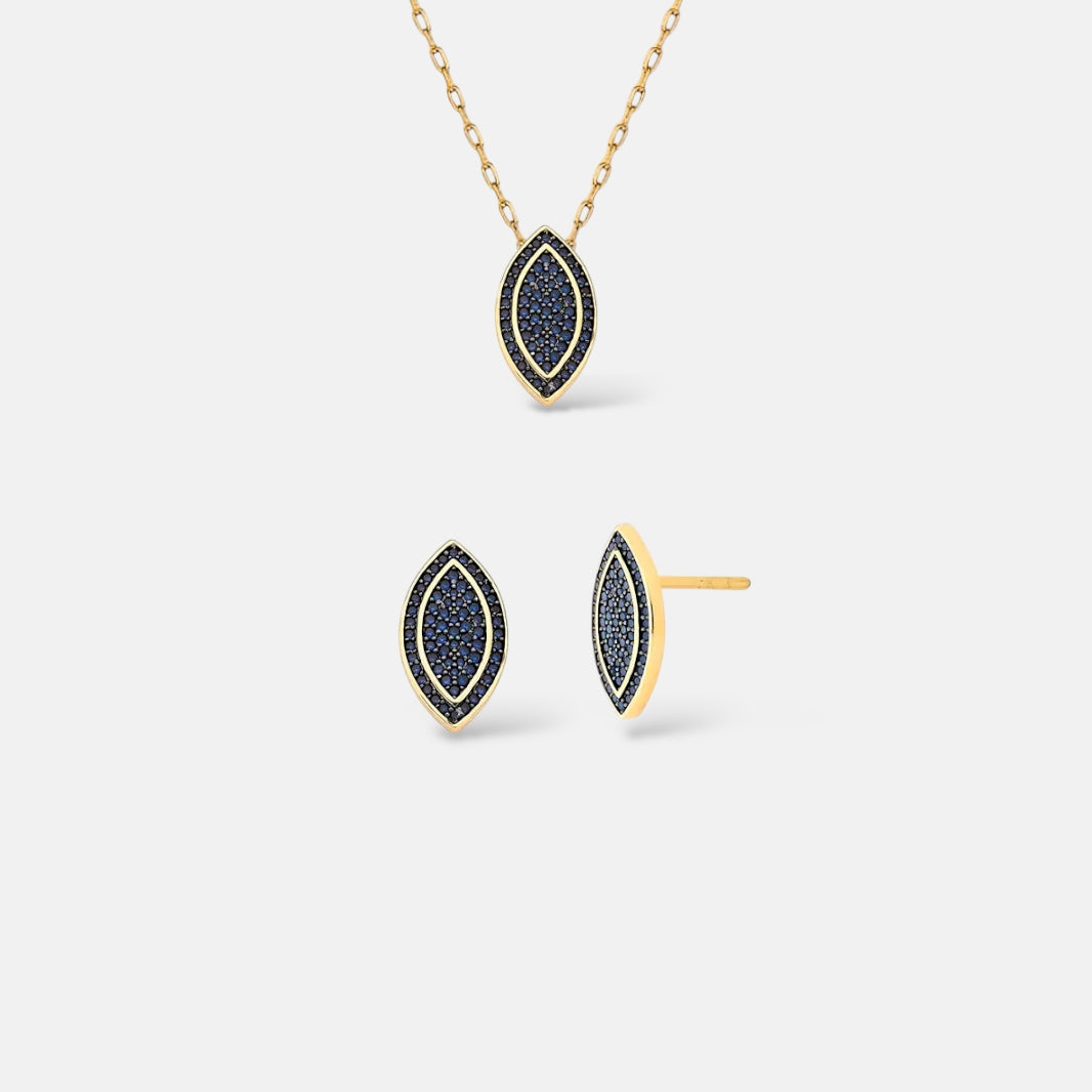 Minimalist Sapphire Cubic Zirconia Set