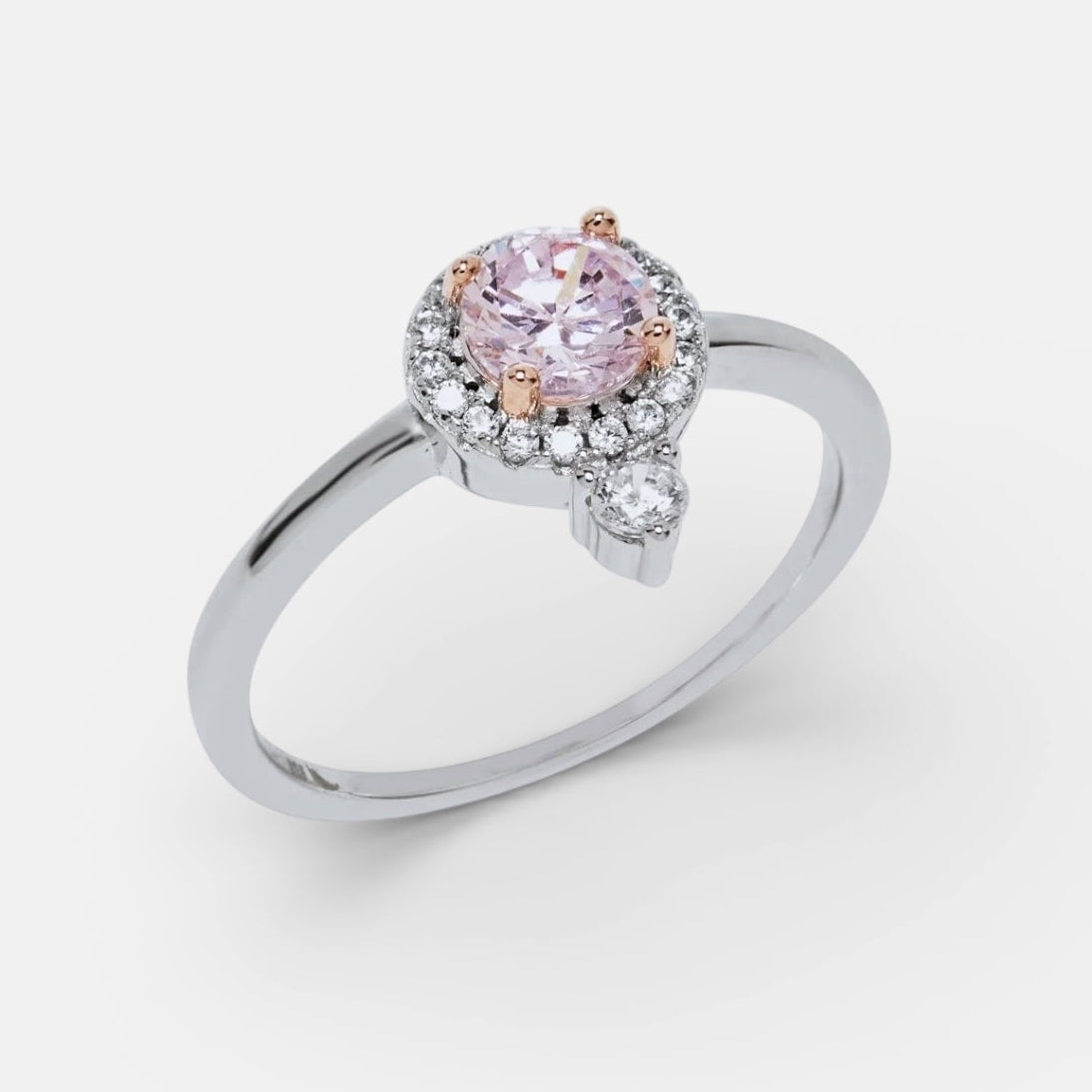 Morganite and Cubic Zirconia Ring