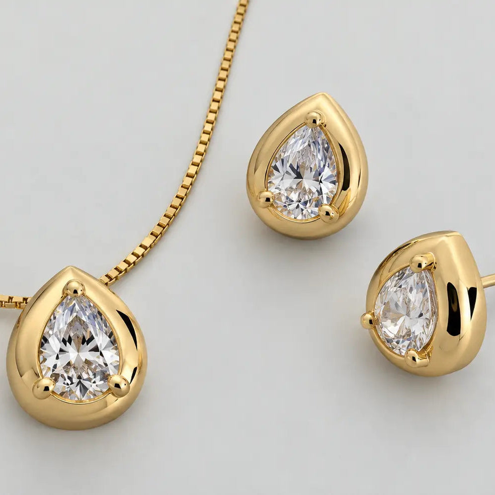 Gold April Birthstone Jewellery Set