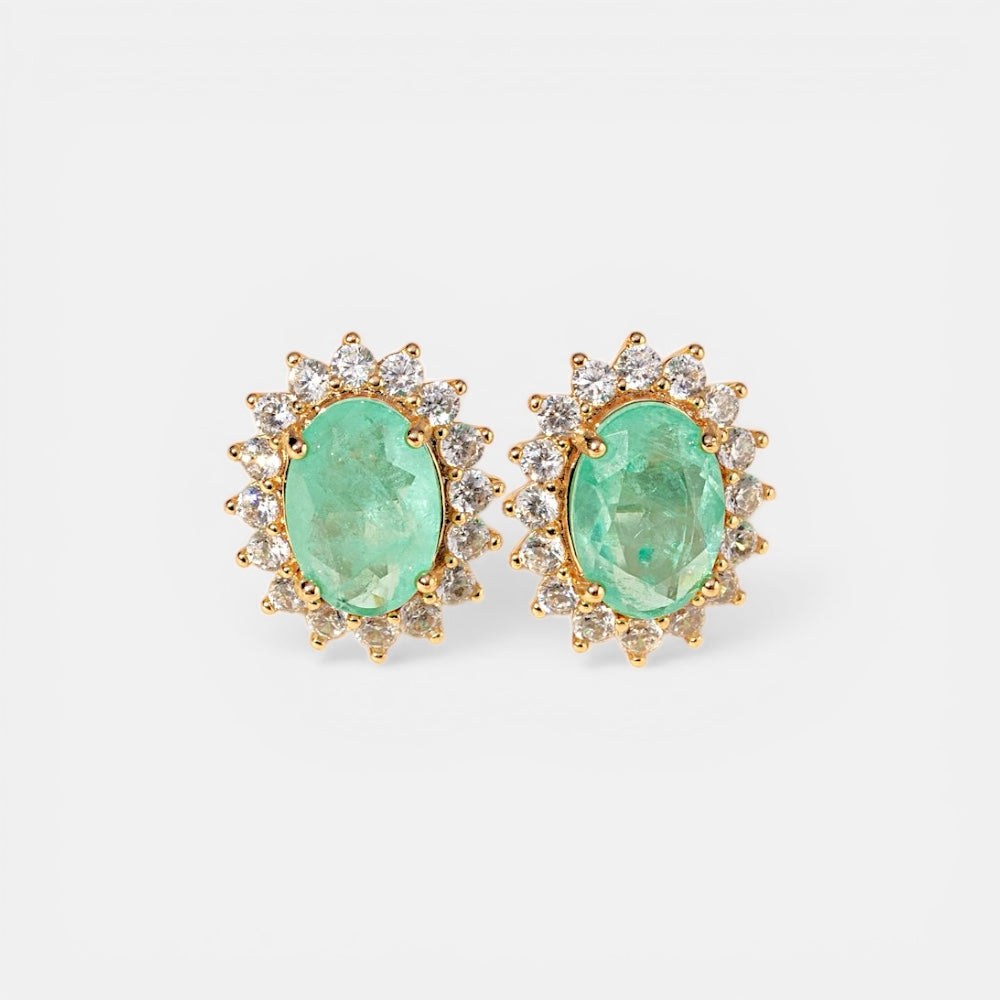 Oval Tourmaline Stud Earrings