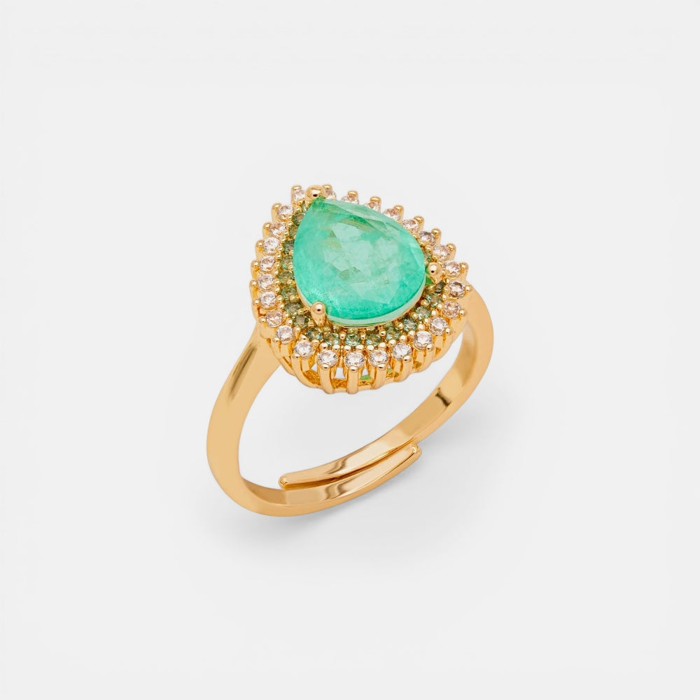 Drop toumaline zirconia ring