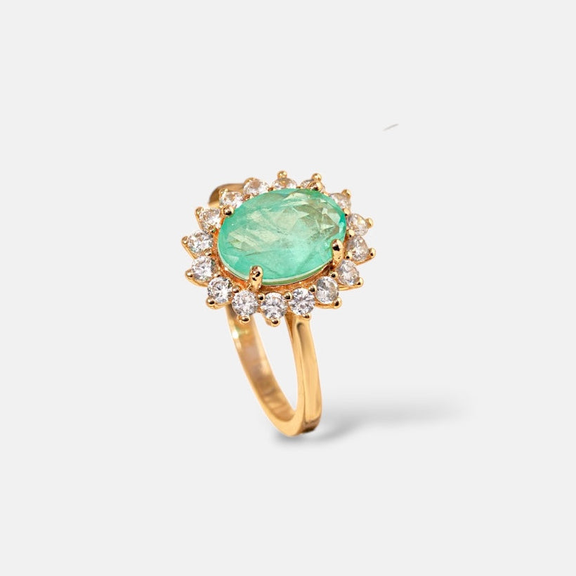 Oval Tourmaline AND zirconia Ring