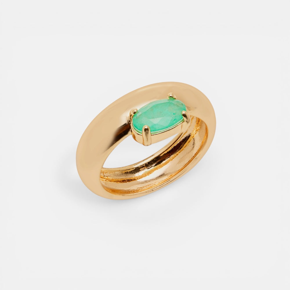 Tourmaline Zirconia Ring