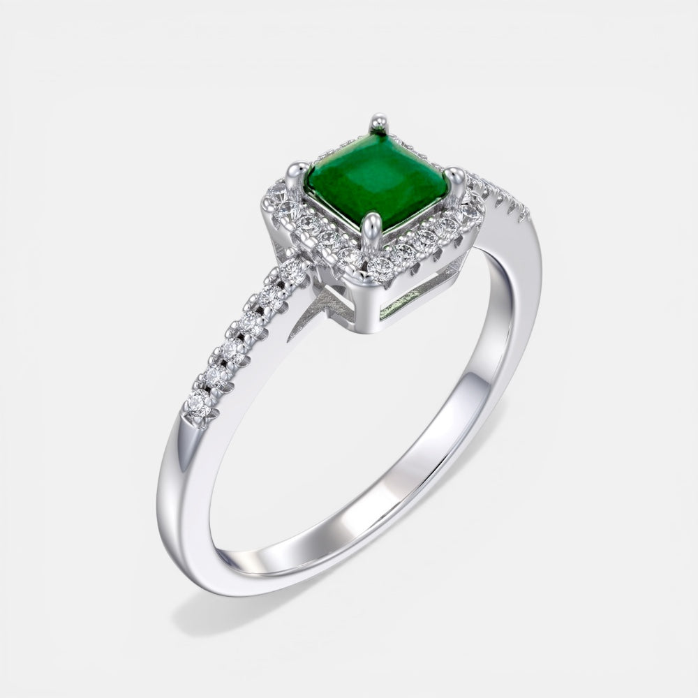 Square emerald Zirconia Ring