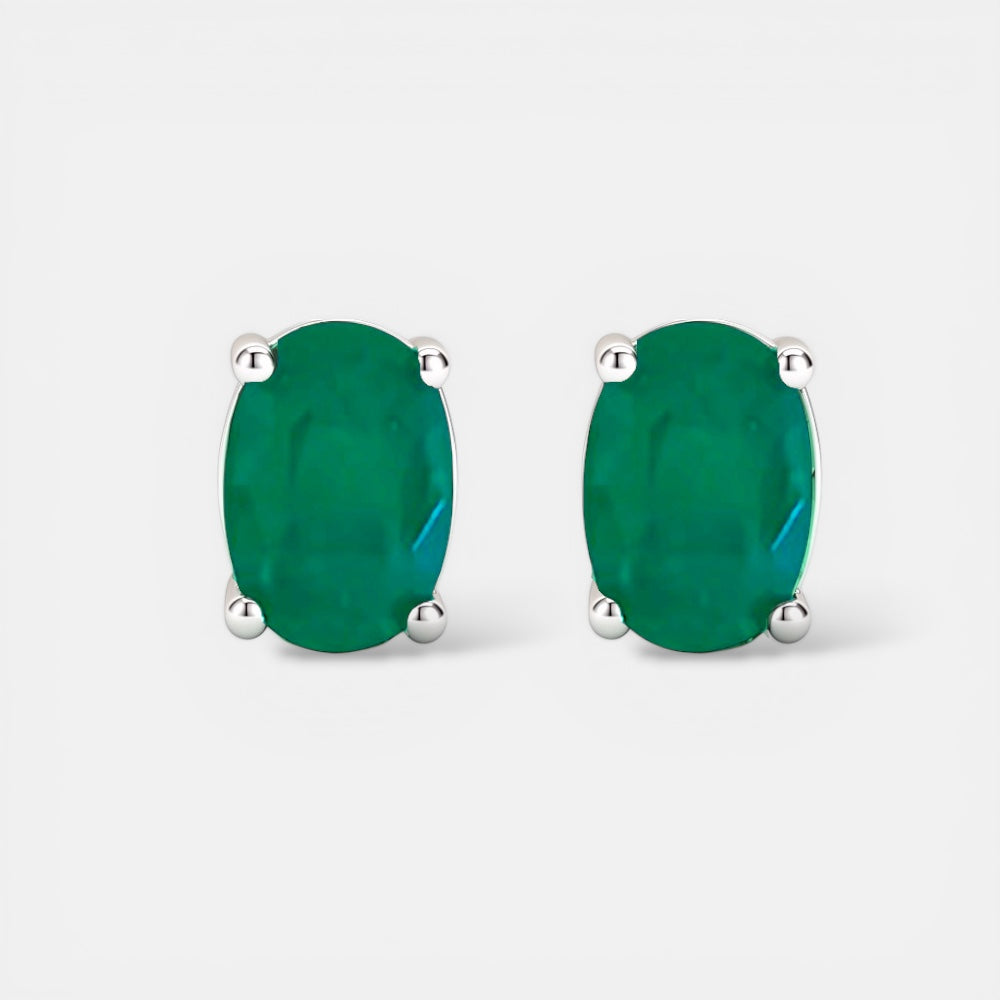 Oval emerald Zirconia Earrings