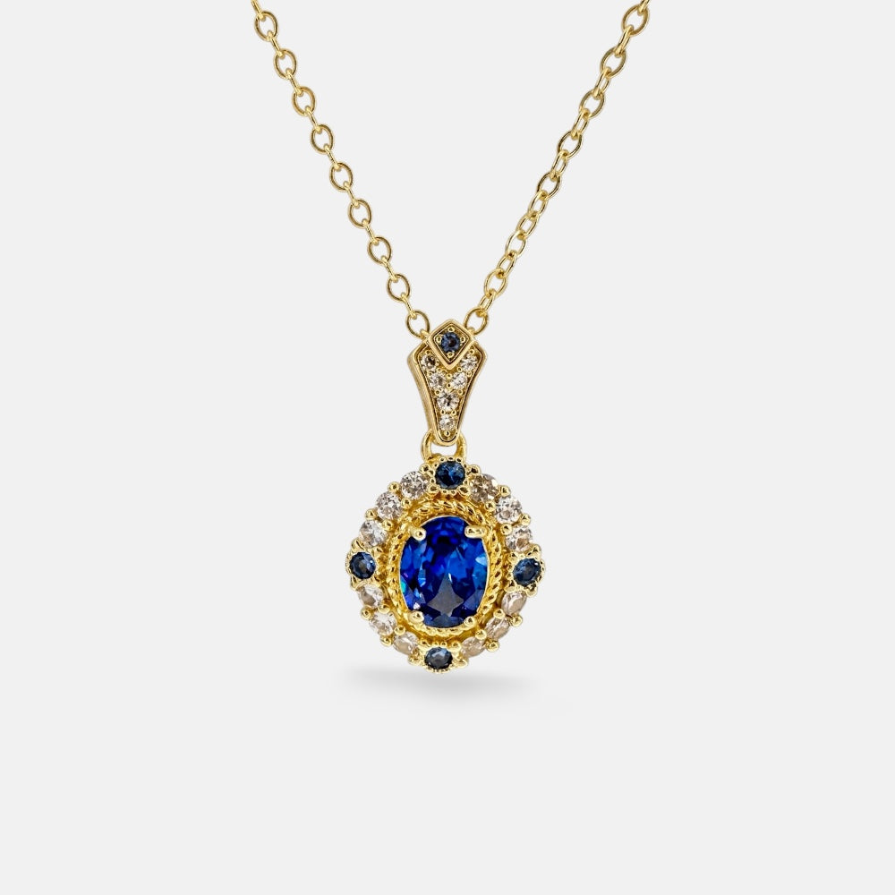 Delicate Sapphire Zirconia Pendant Necklace
