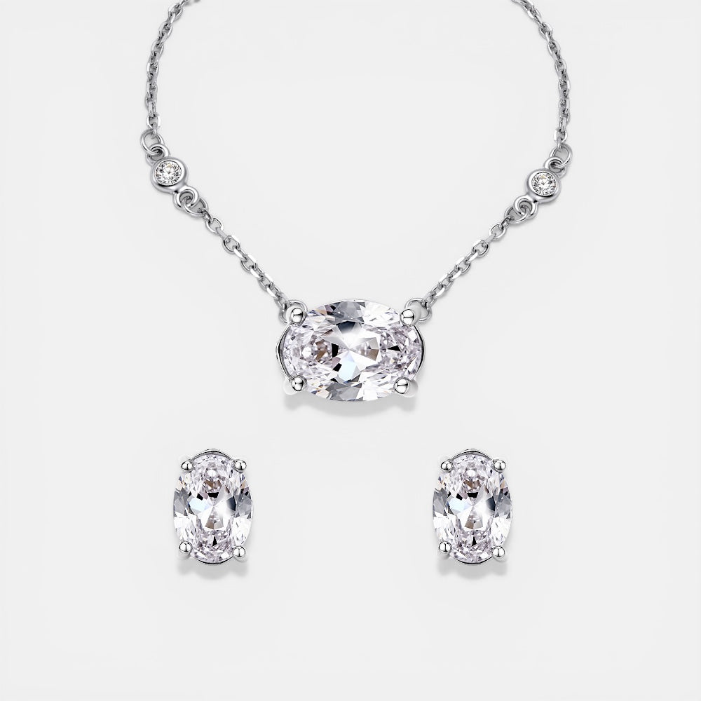Minimalist Oval Cubic Zirconia Set