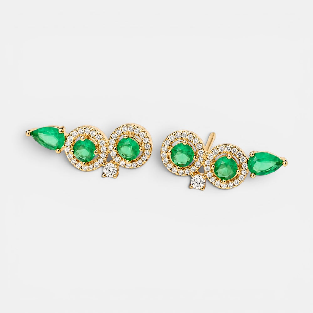 Emerald Crystal Earrings