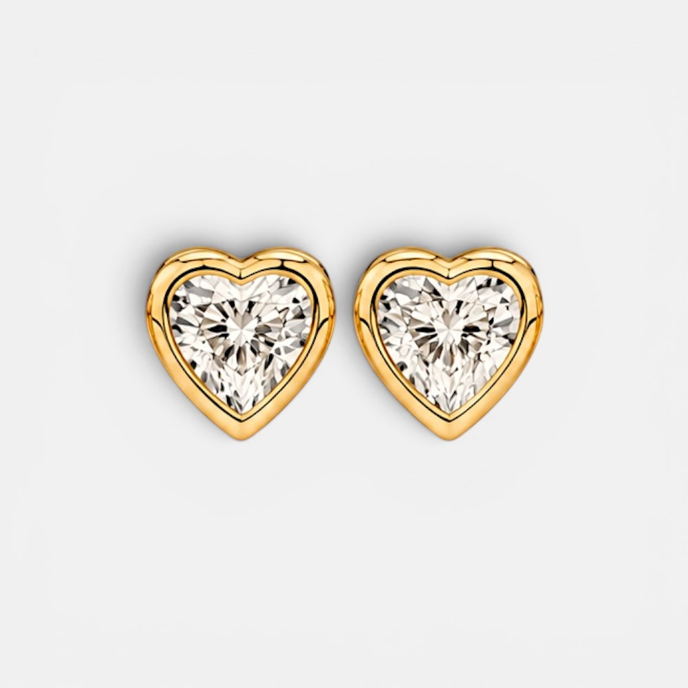 Heart Solitaire Earrings