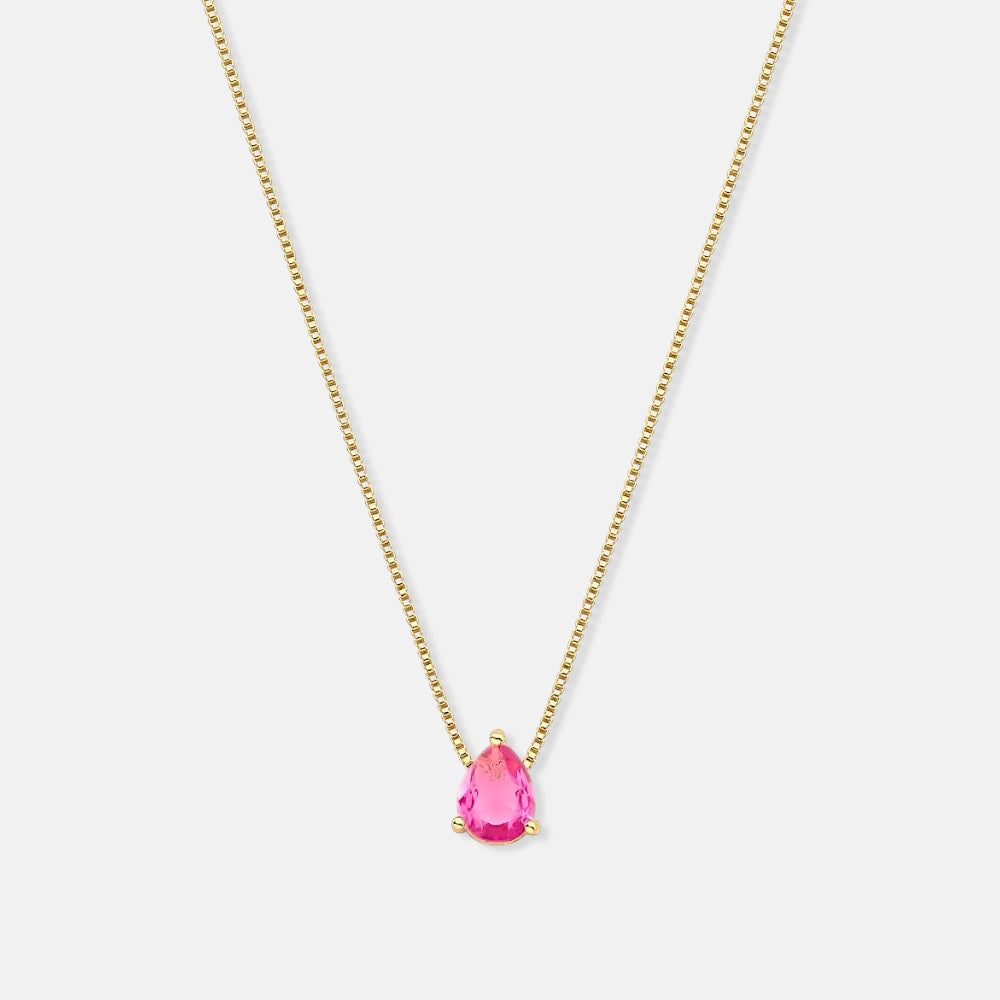 July Birthstone Ruby Crystal Necklace