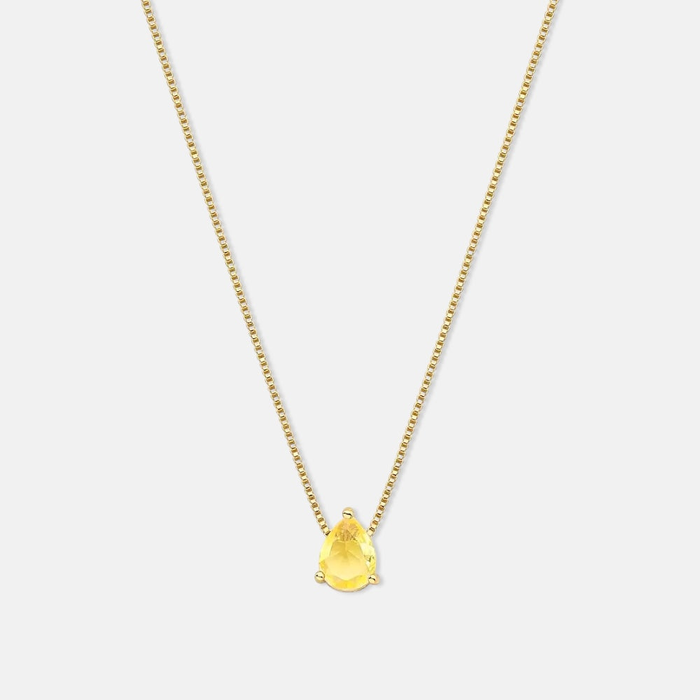 November Birthstone Citrine Crystal Necklace