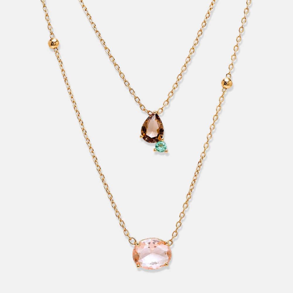 Multi-Stone Crystal Drop Necklace