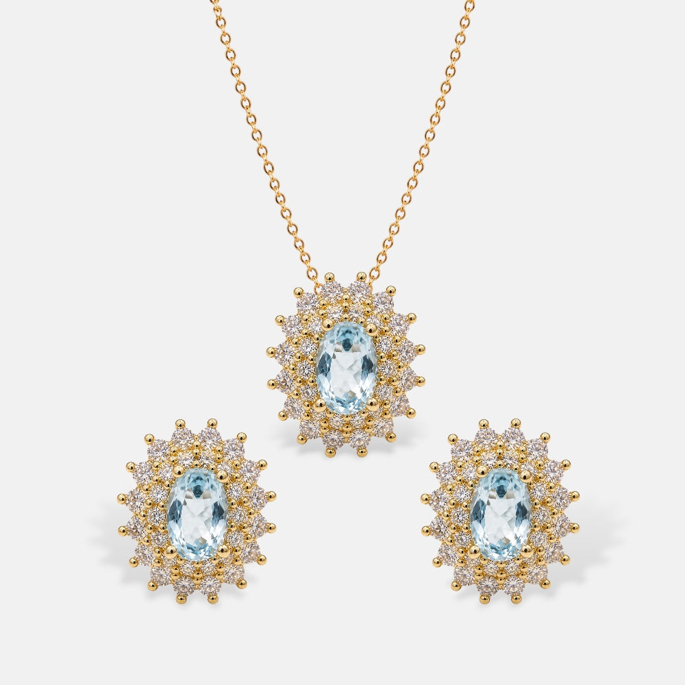 Aquamarine Crystal Set