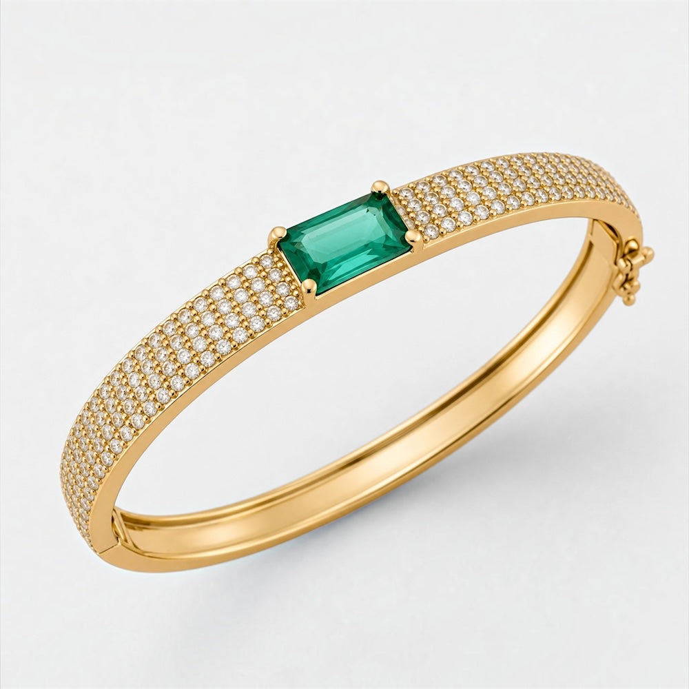 Gold Plated Bangle Tourmaline