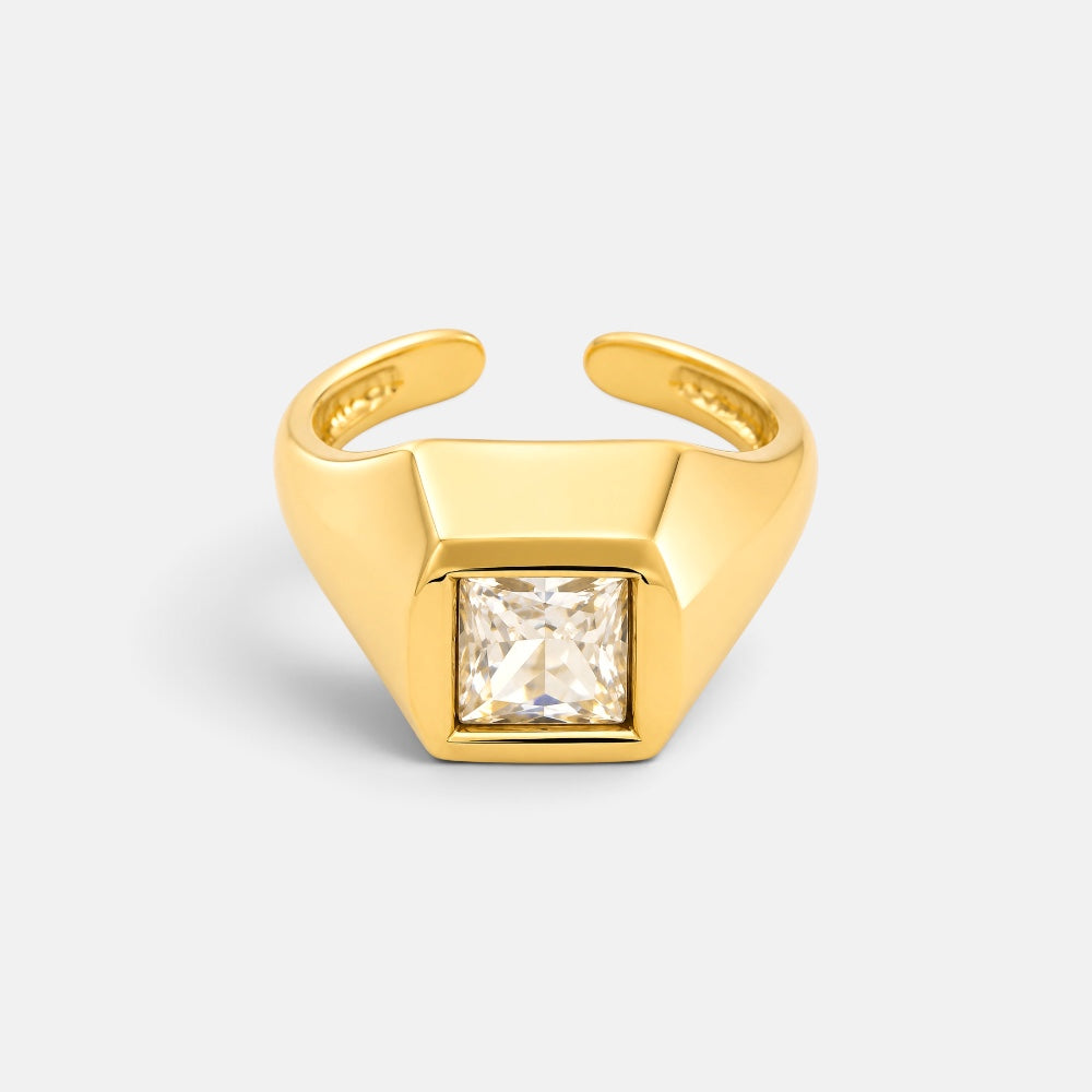 Gold Square Signet Ring