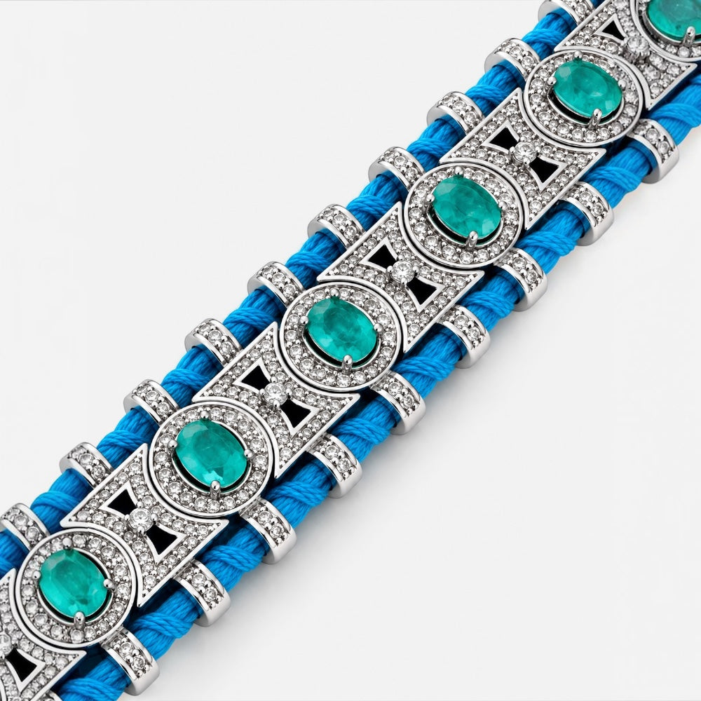 Tourmaline Fusion Sterling Silver Crochet Bracelet