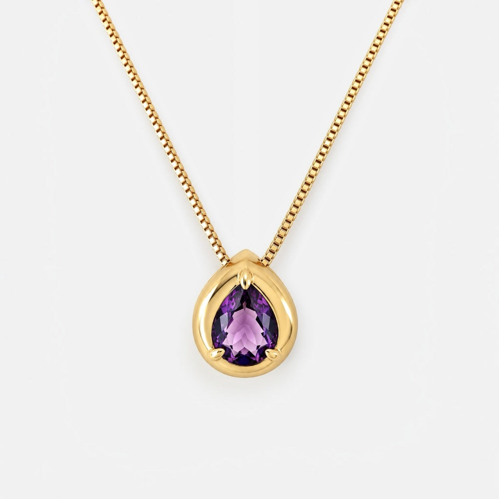 Gold February Birthstone Necklace