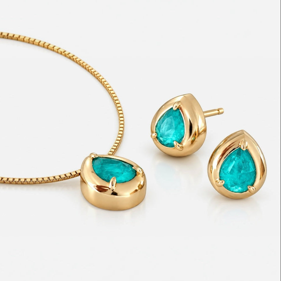 Gold December Birthstone Jewellery Set