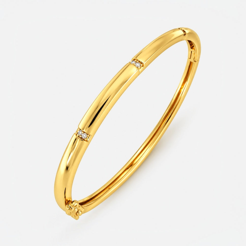 Thin Gold Cubic Zirconia Bangle