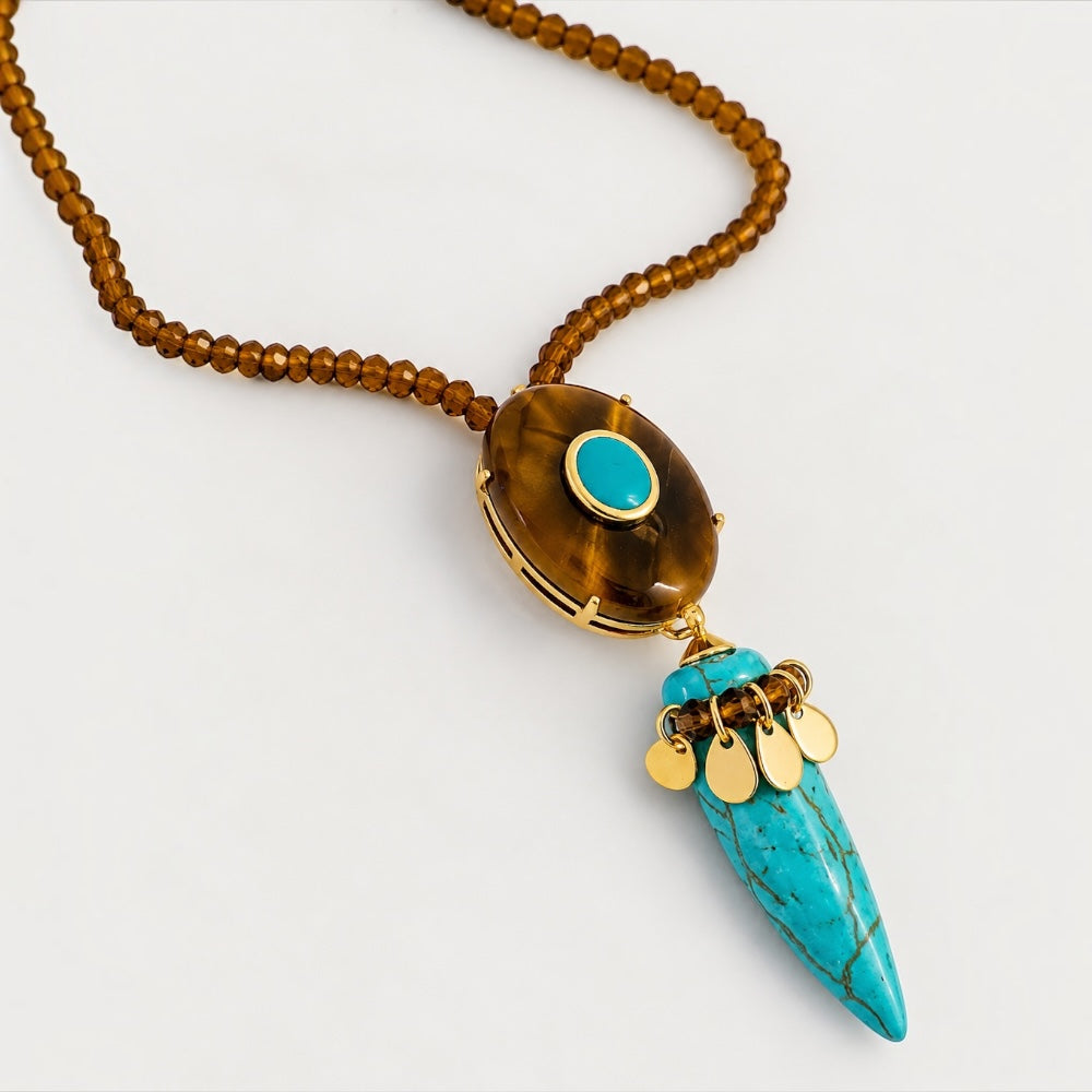 Blue Jade & Turquoise Pendant Necklace