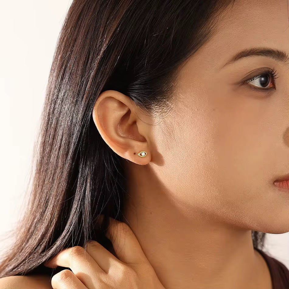Small Devil Eye Stud Earrings