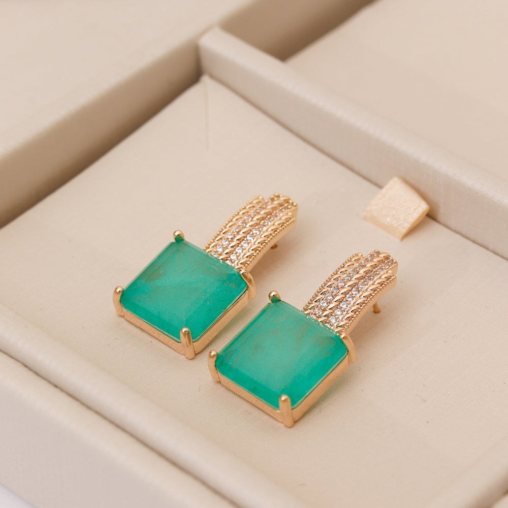 Square Tourmaline Jewellery Set