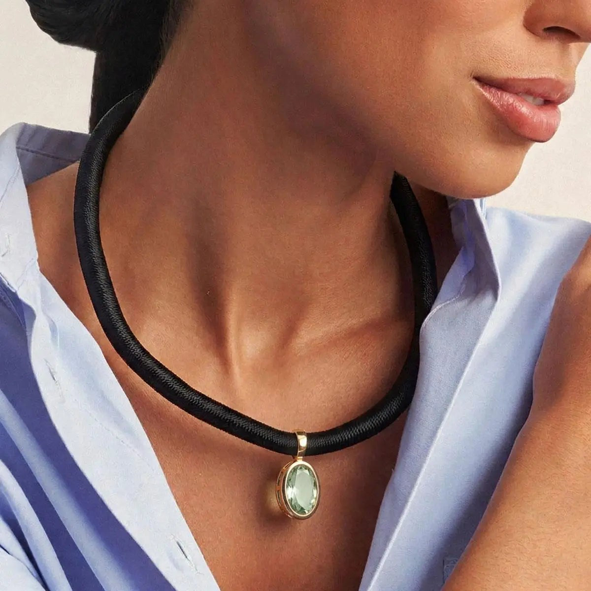 Crystal Oval Charm Pendant