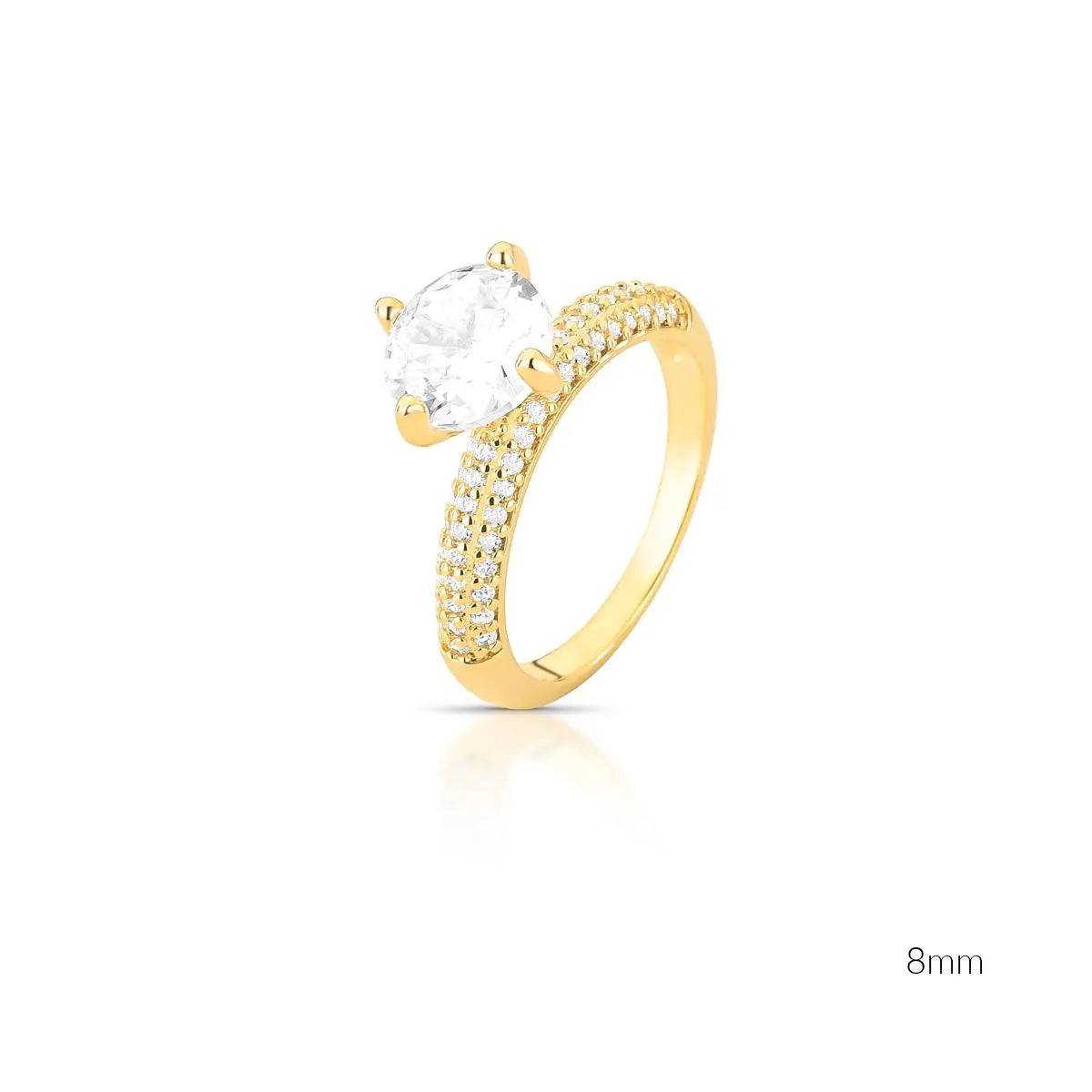 Gold Double Pavé Solitaire Ring