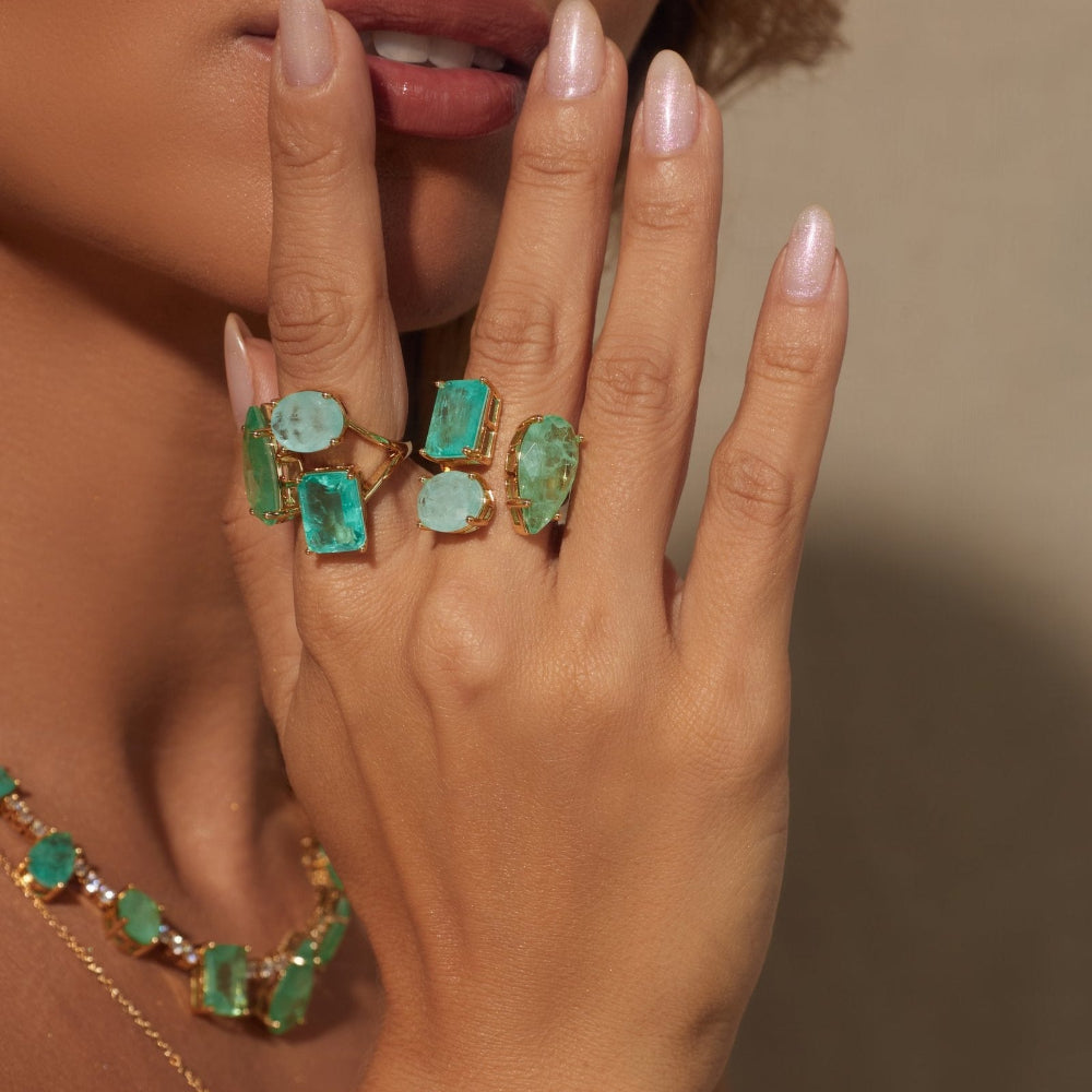 Green Tourmaline Fusion Statement Ring